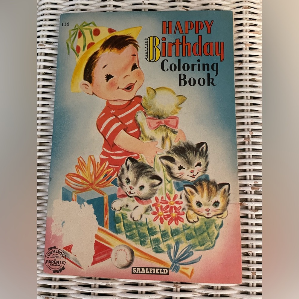 Rare find! 1950’s Saalfield  colouring book